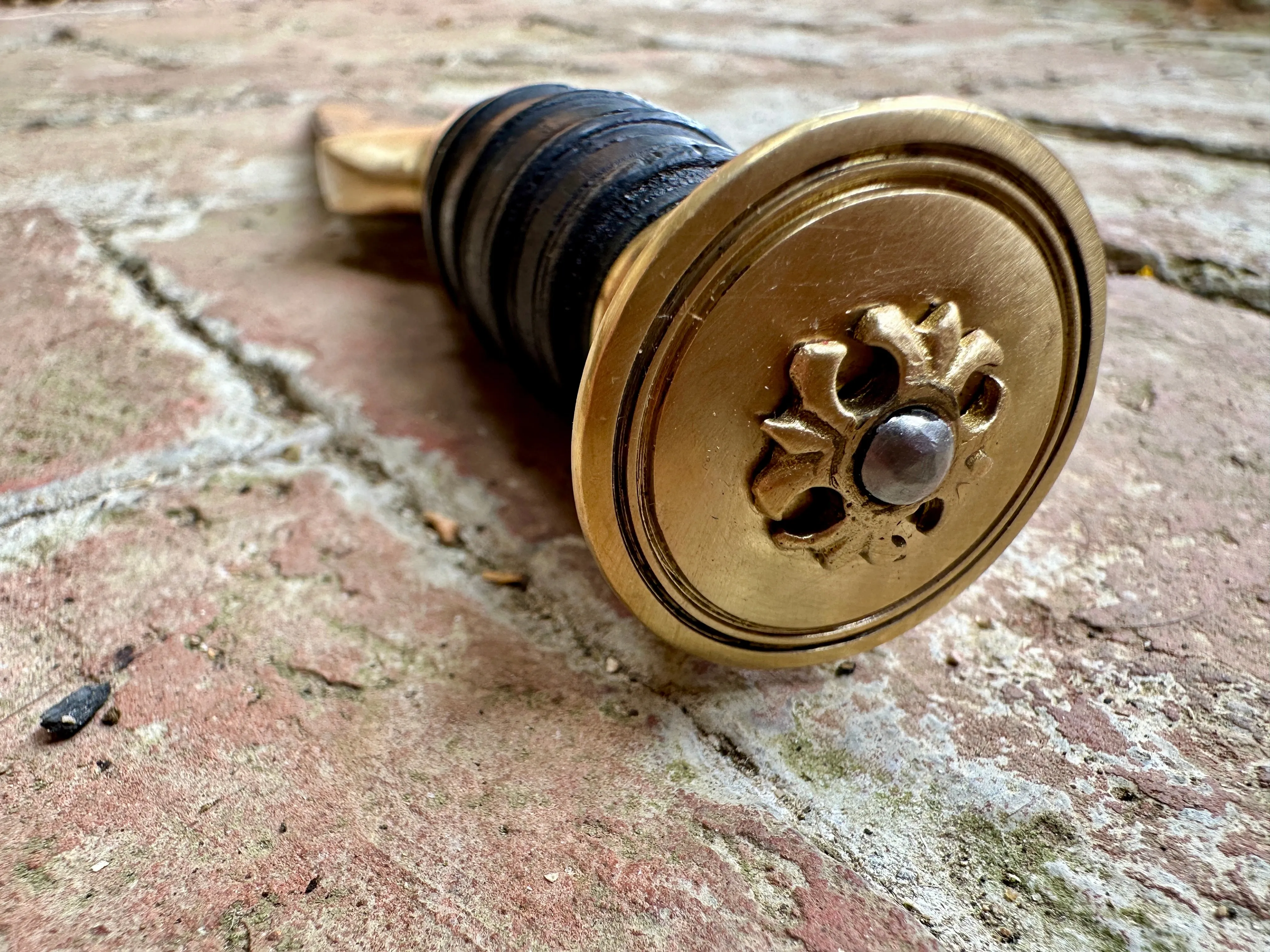 18thC Short Brass and Wood Dirk