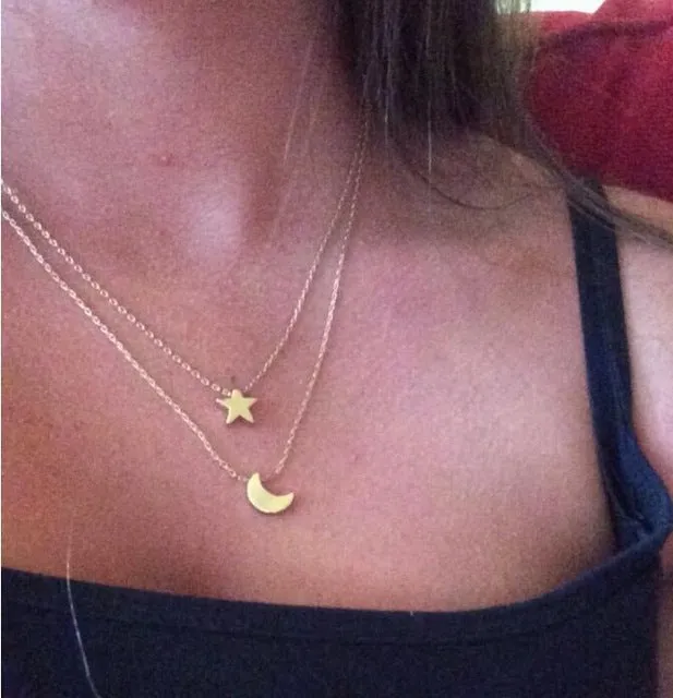 1pcs Minimalist Pendant Necklaces Fashion Female Heart Arrow Cross Moon Star Of Luck Dove Of Peace Necklace Jewelry Summer 2018