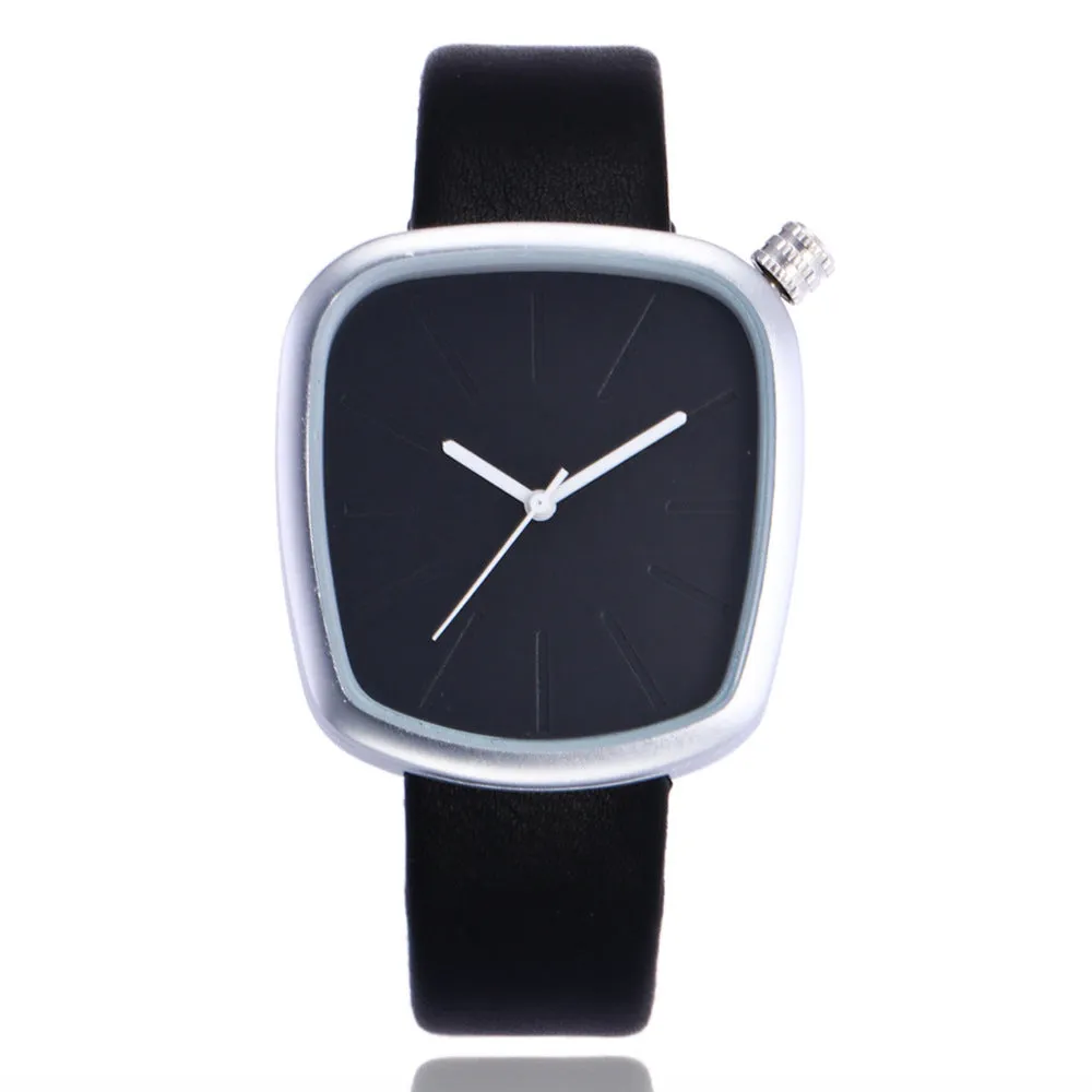 2018 New Black Pebble leather Lady Creative watch minimalist quartz fashion watch man and neutral women watch Relogio Feminino