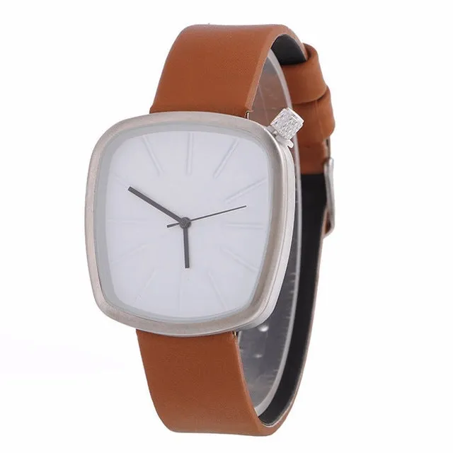 2018 New Black Pebble leather Lady Creative watch minimalist quartz fashion watch man and neutral women watch Relogio Feminino