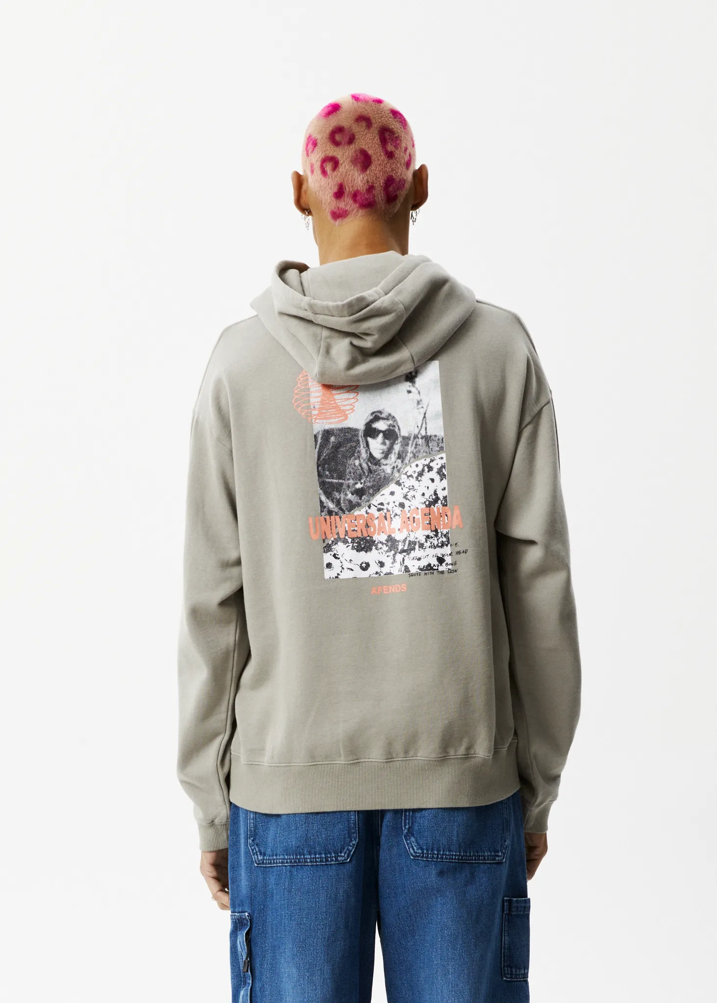 AFENDS Mens Agenda - Graphic Hoodie - Olive