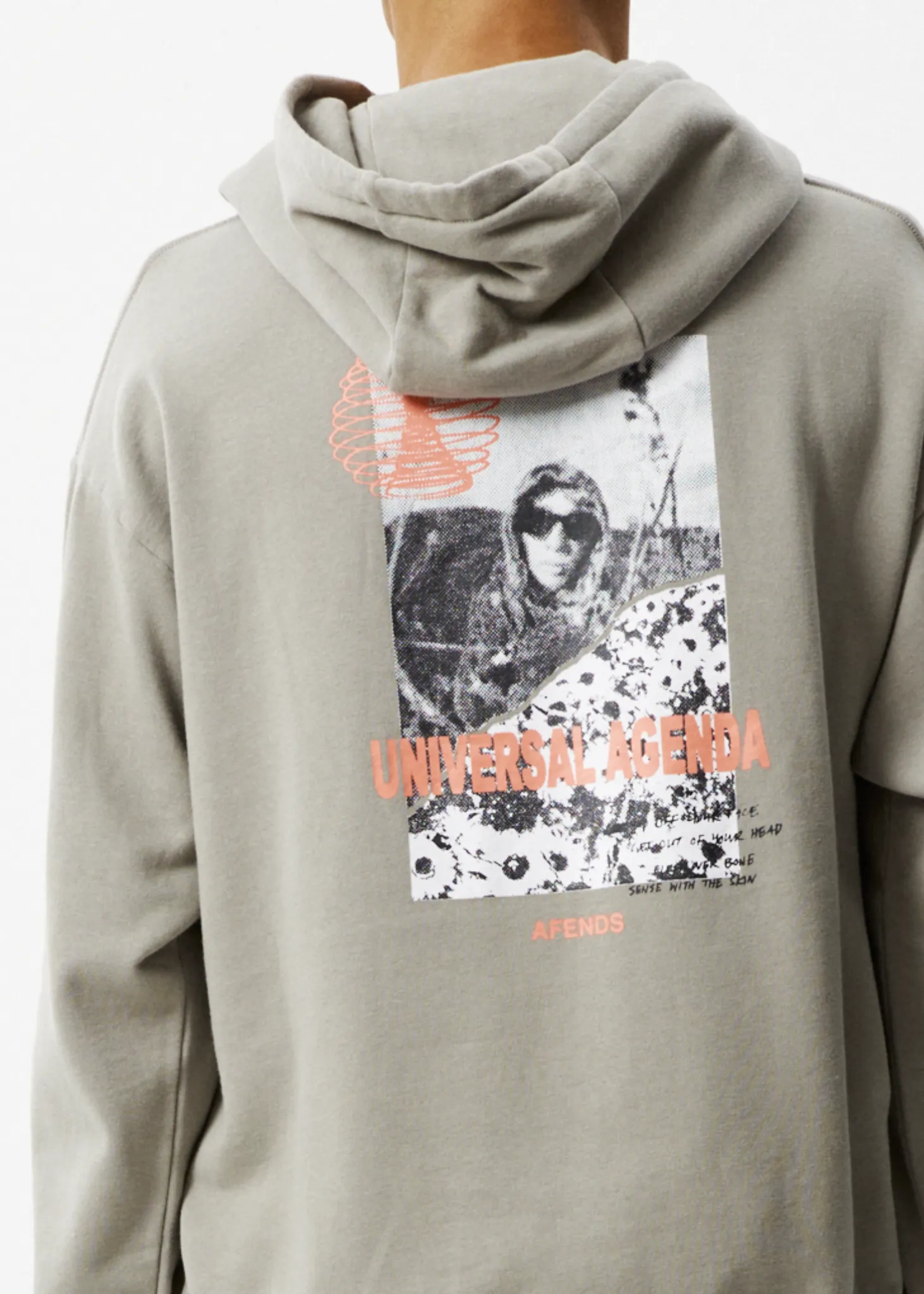 AFENDS Mens Agenda - Graphic Hoodie - Olive