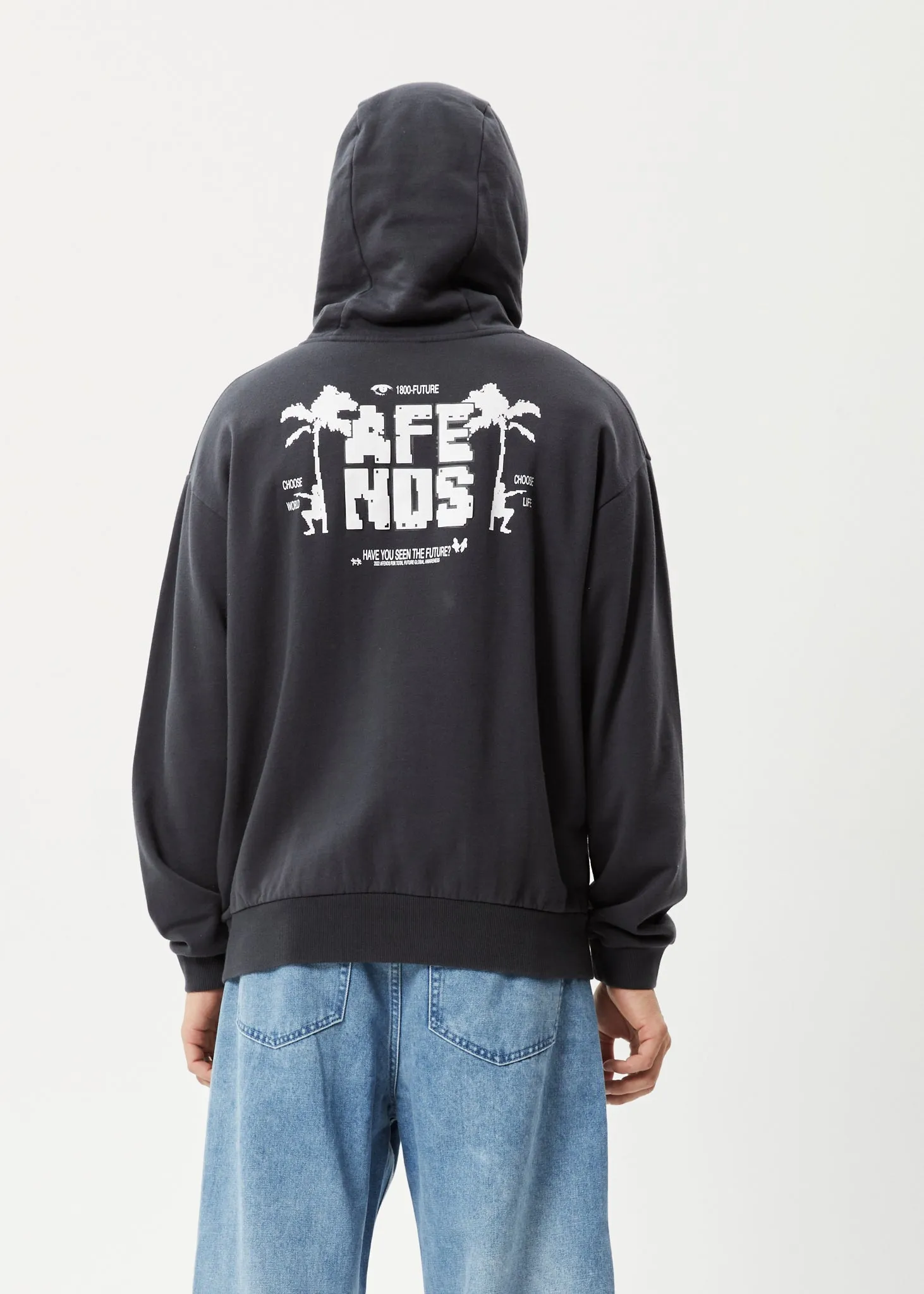 AFENDS Mens Choose Life - Hoodie - Charcoal