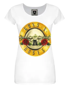 Amplified Guns N Roses Drum Women's White T-Shirt