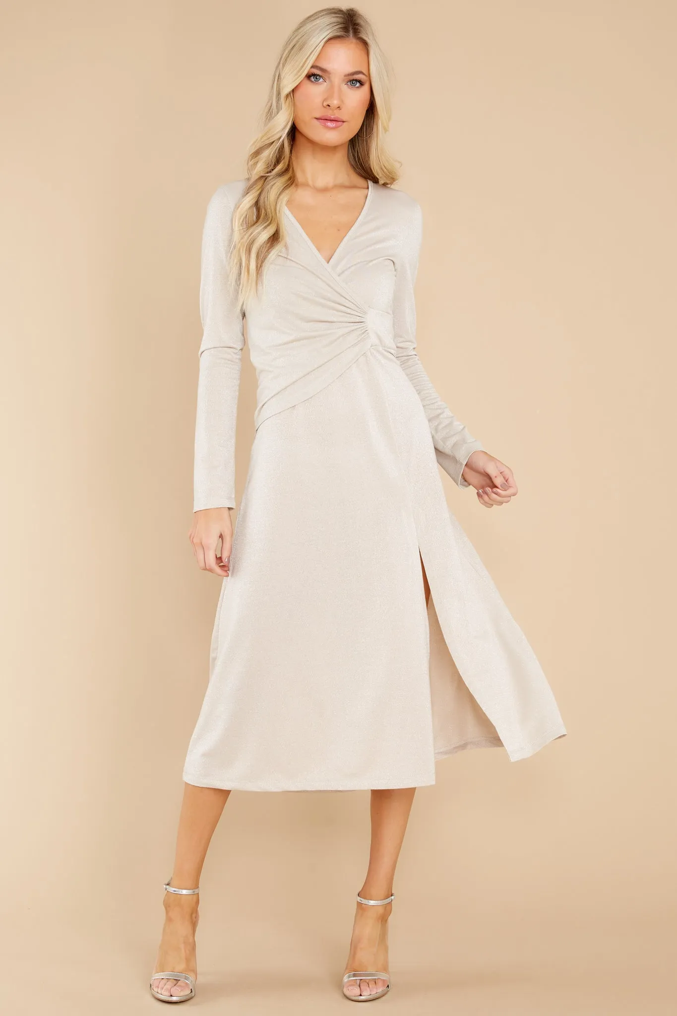 Andromeda Champagne Silver Maxi Dress