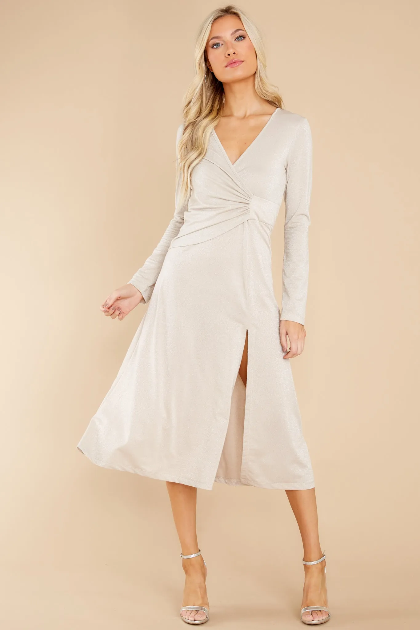 Andromeda Champagne Silver Maxi Dress