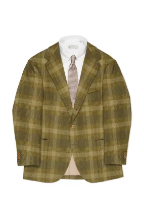 Anglofilo Olive/Yellow Check Wool Sport Coat Bespoke