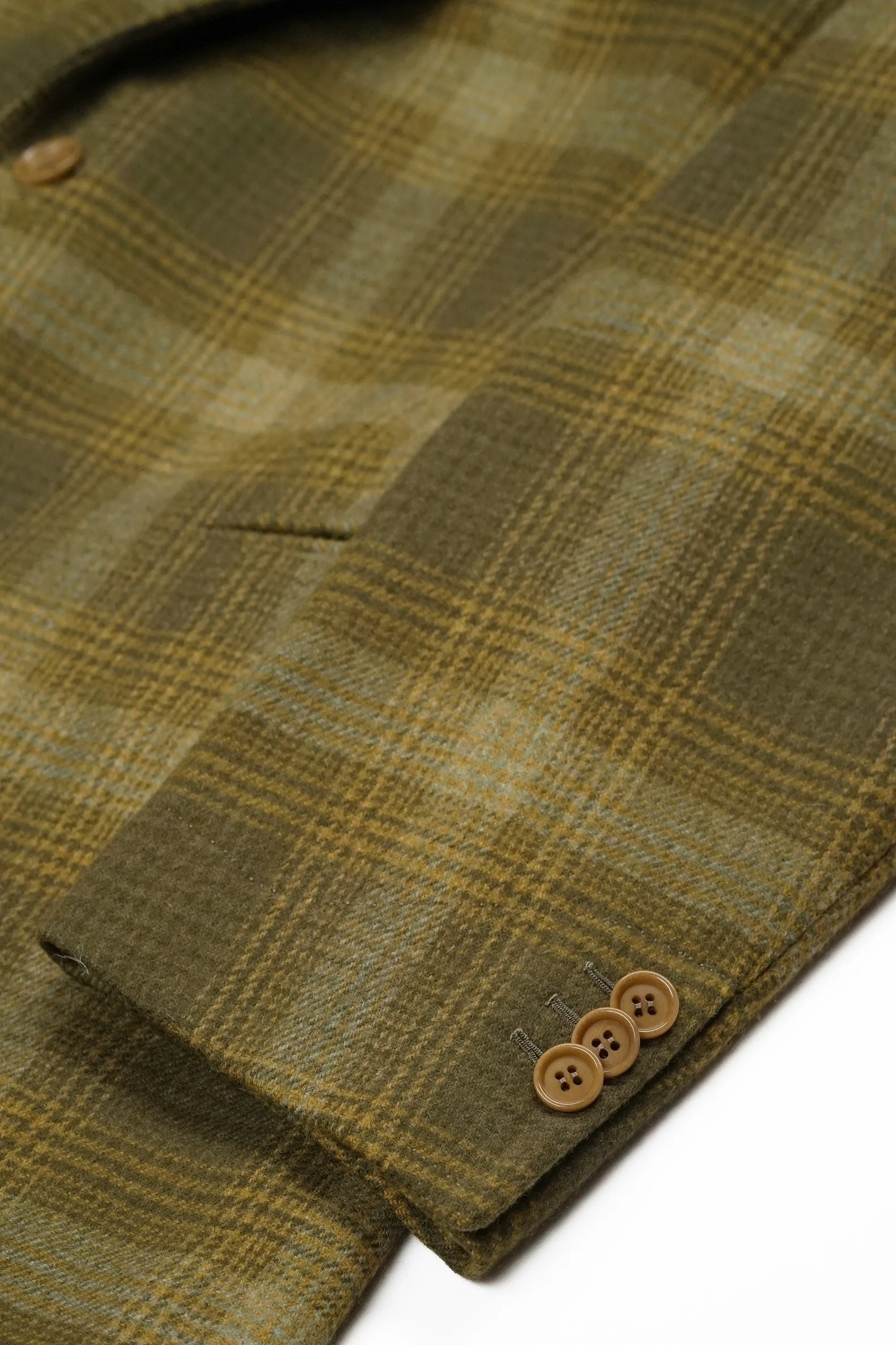 Anglofilo Olive/Yellow Check Wool Sport Coat Bespoke