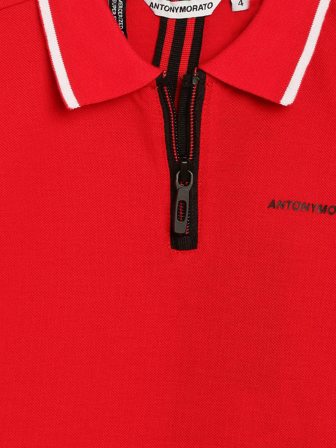 Antony Morato Kids Red Regular Fit Polo T-Shirt