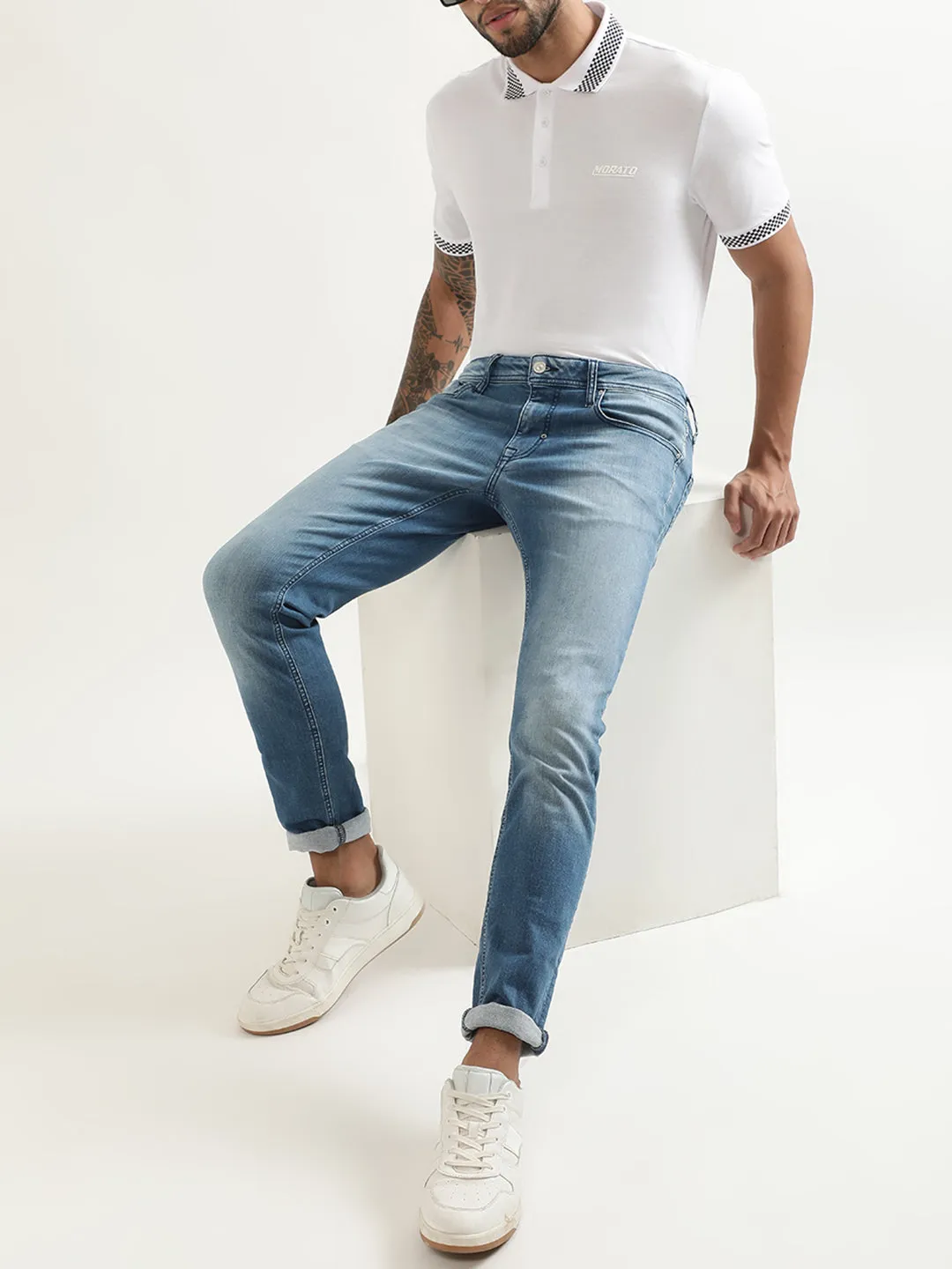 Antony Morato White Slim Fit Polo T-Shirt