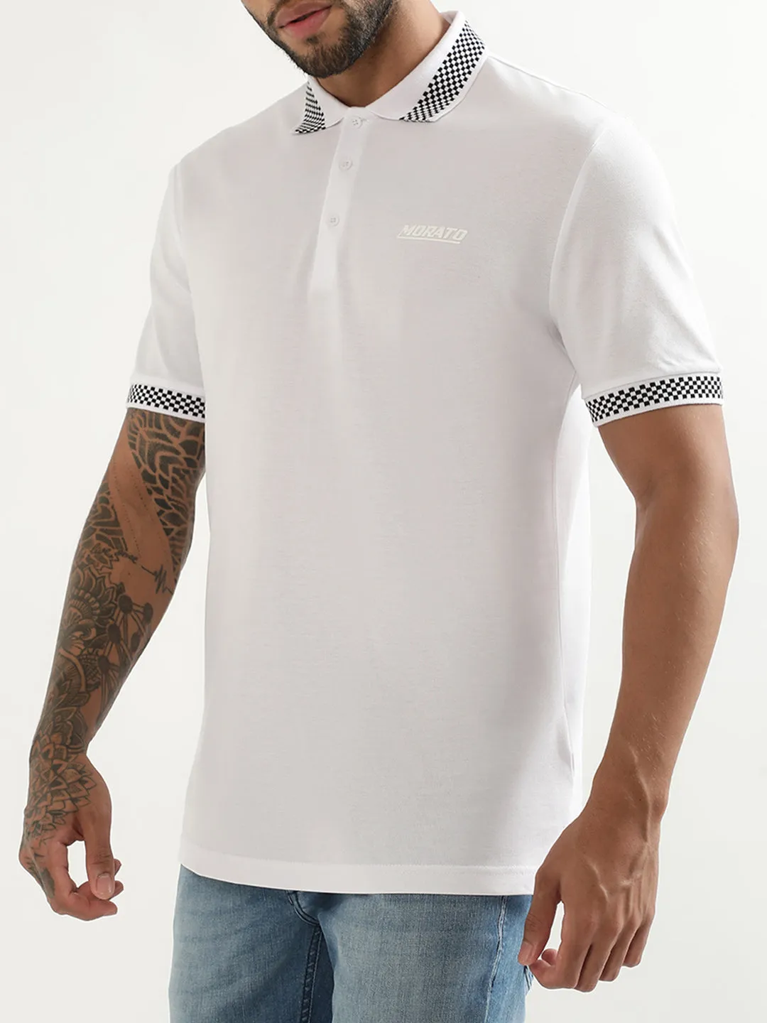 Antony Morato White Slim Fit Polo T-Shirt