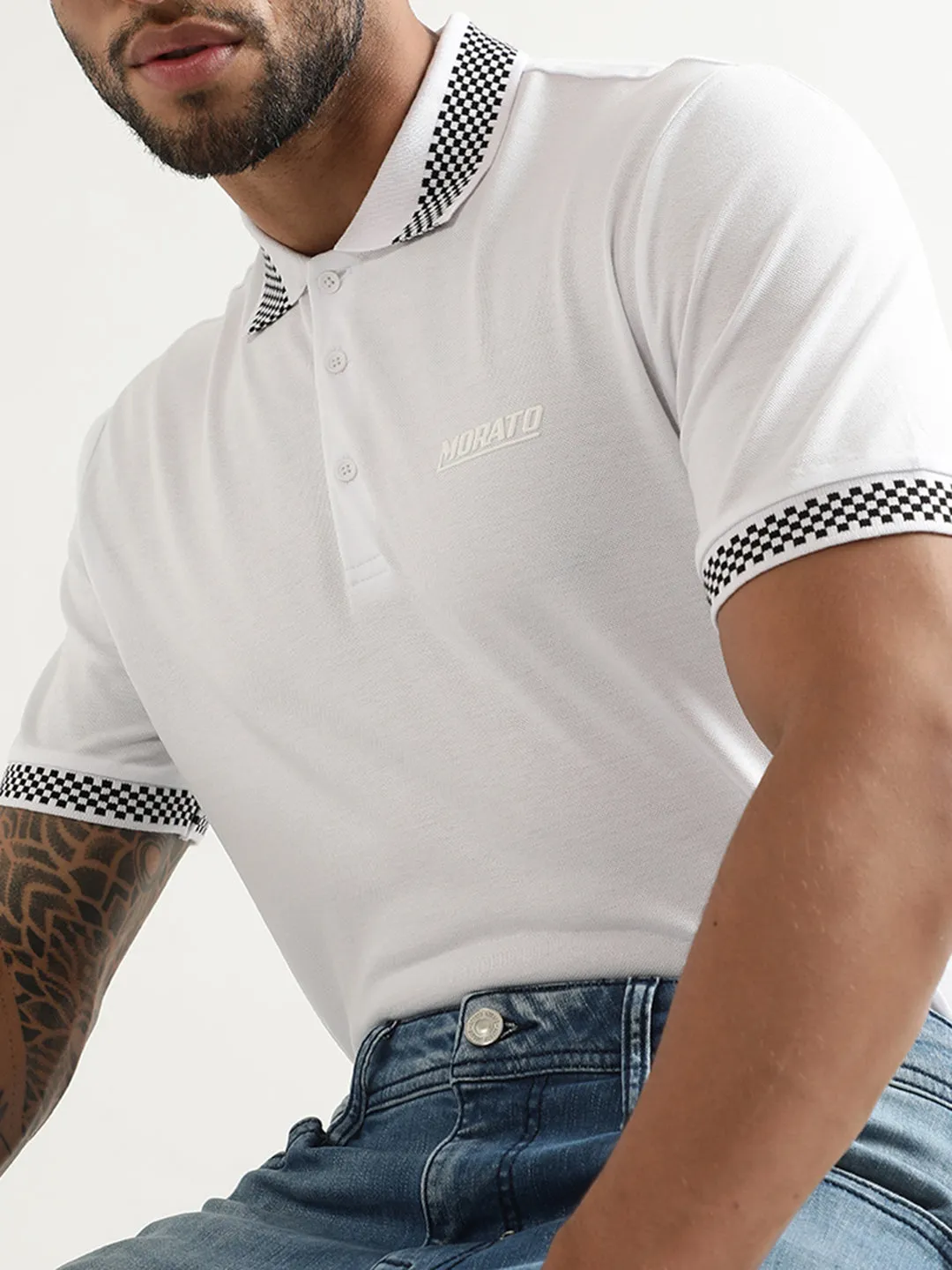 Antony Morato White Slim Fit Polo T-Shirt