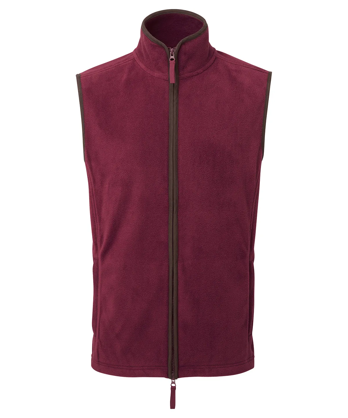 Artisan fleece gilet | Burgundy/Brown