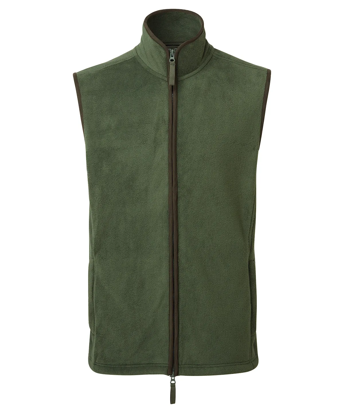 Artisan fleece gilet | Moss Green/Brown