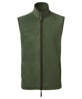 Artisan fleece gilet | Moss Green/Brown