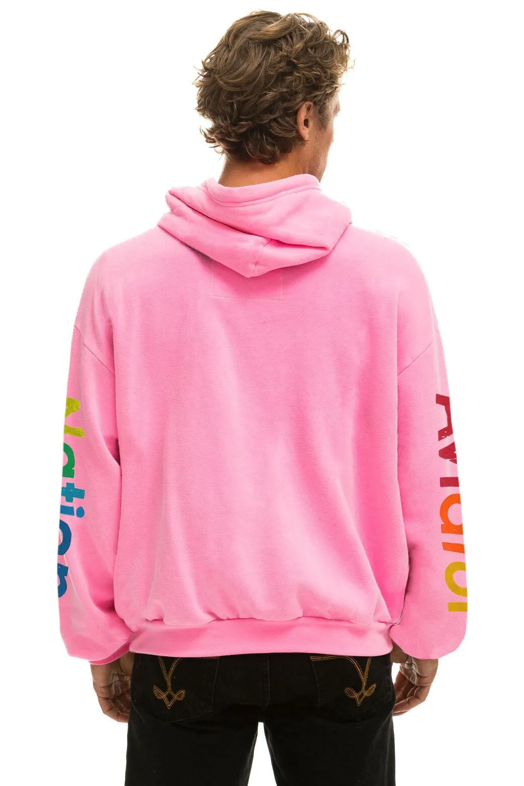 AVIATOR NATION NASHVILLE RELAXED PULLOVER HOODIE - NEON PINK