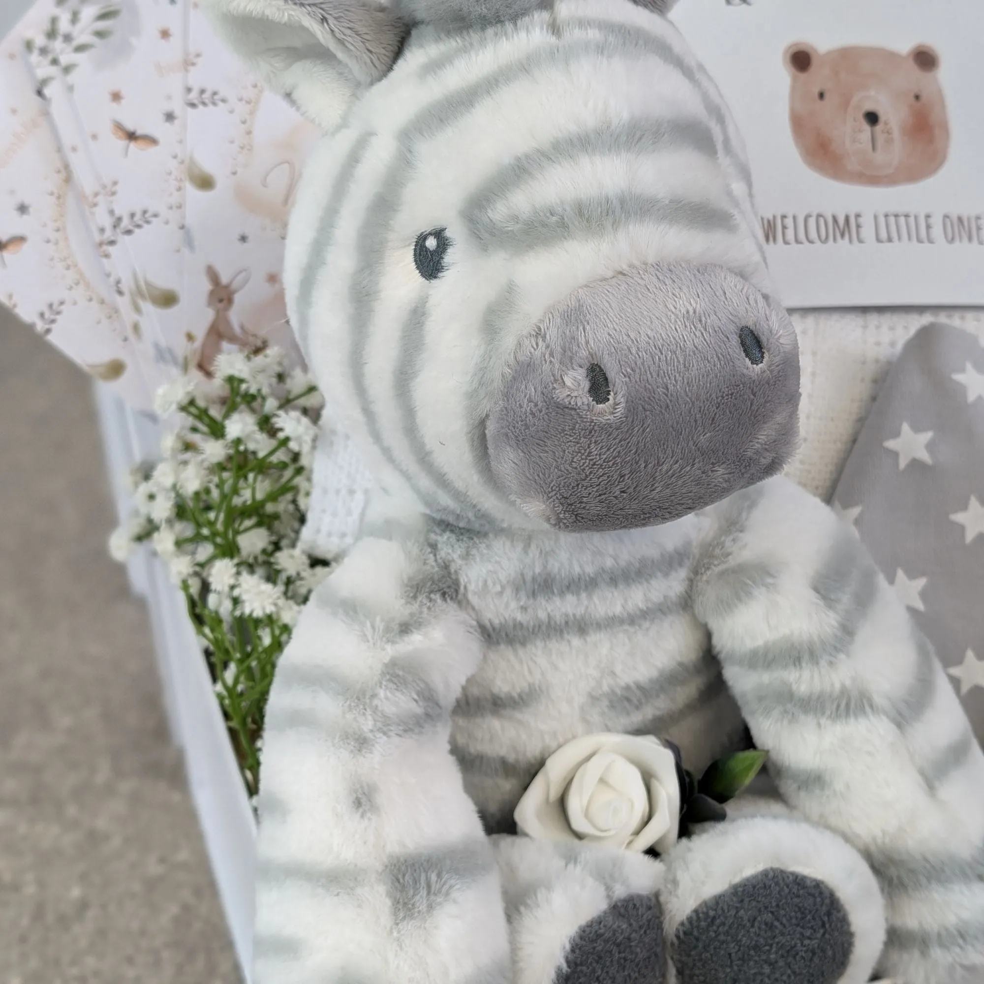 Baby Shower Gifts Box Soft Plush Zoomie Zebra