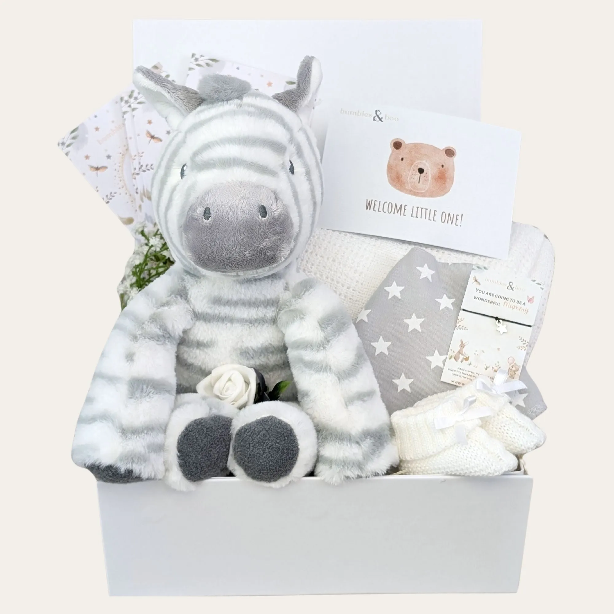 Baby Shower Gifts Box Soft Plush Zoomie Zebra