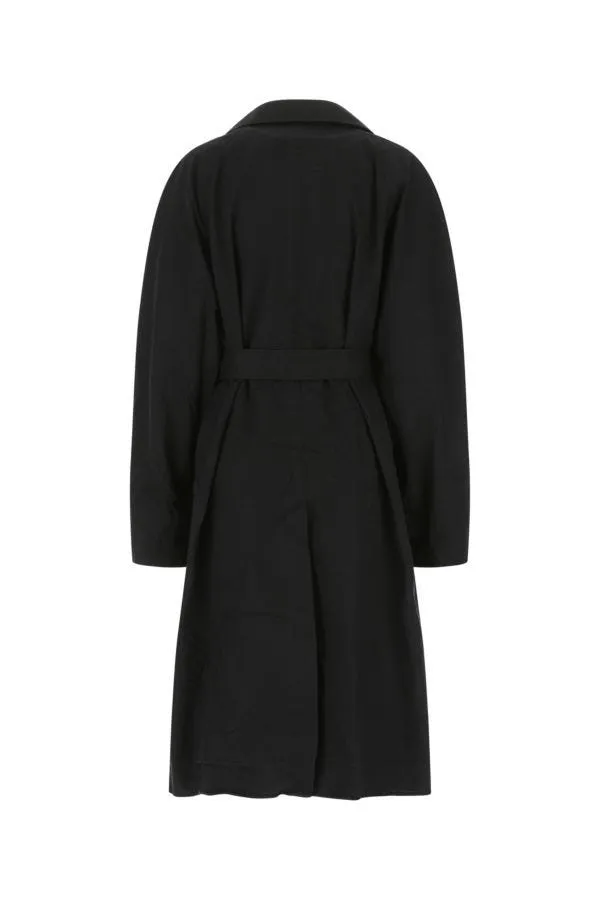 BALENCIAGA | Midnight blue cotton overcoat