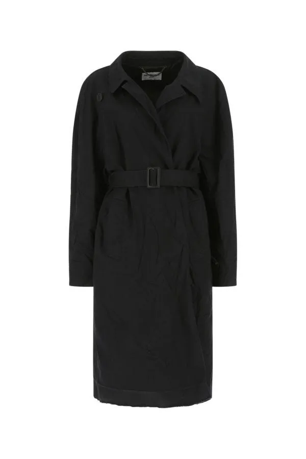 BALENCIAGA | Midnight blue cotton overcoat