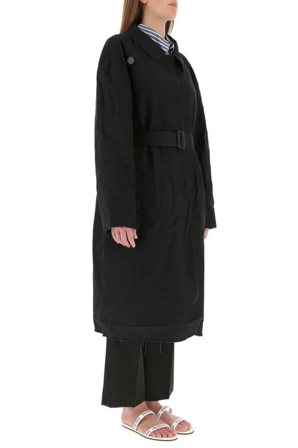 BALENCIAGA | Midnight blue cotton overcoat