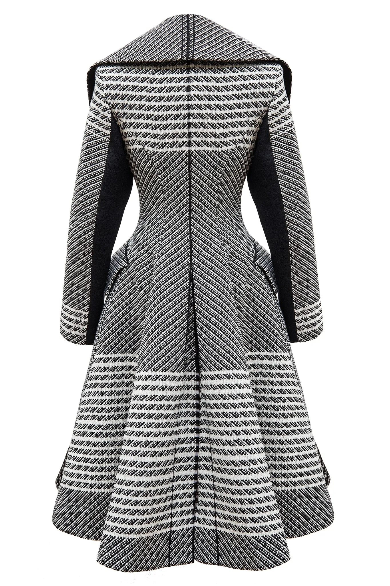 Black and White Hand Crafted Wool "Bram" Coat