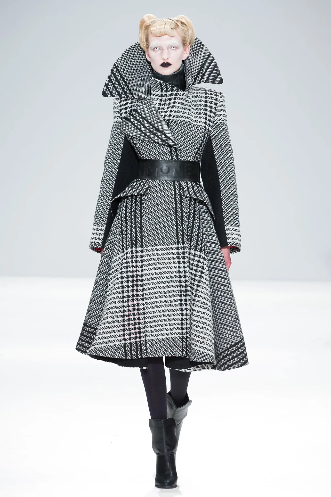 Black and White Hand Crafted Wool "Bram" Coat