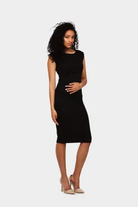 Black Ponte Midi Dress