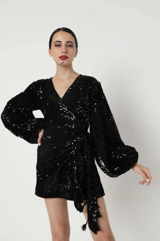 Black Sequin Dress