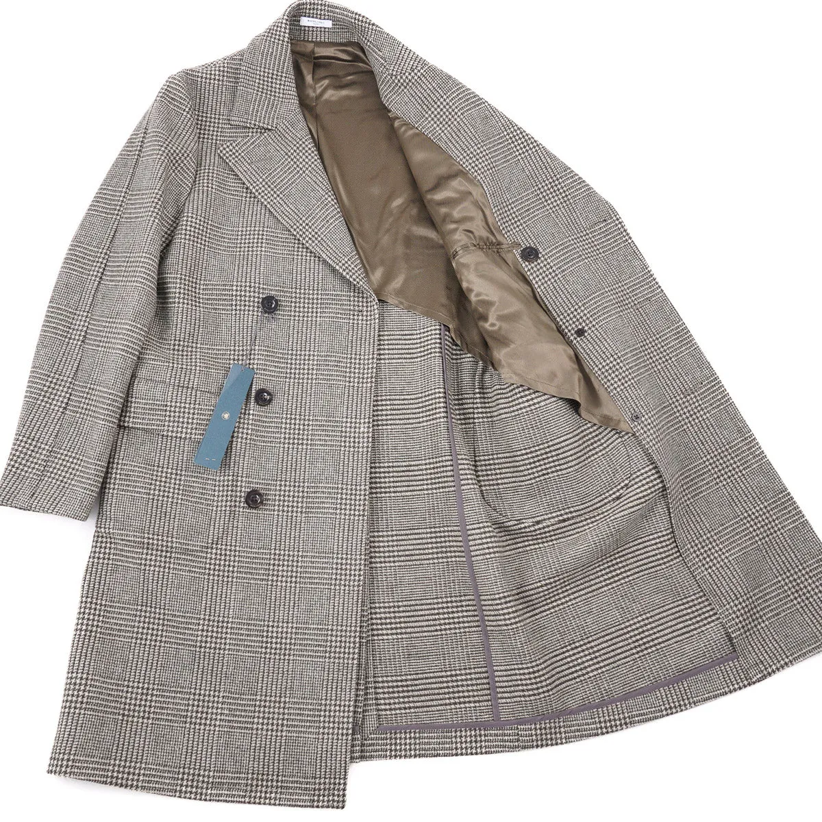 Boglioli Glen Check Wool Overcoat