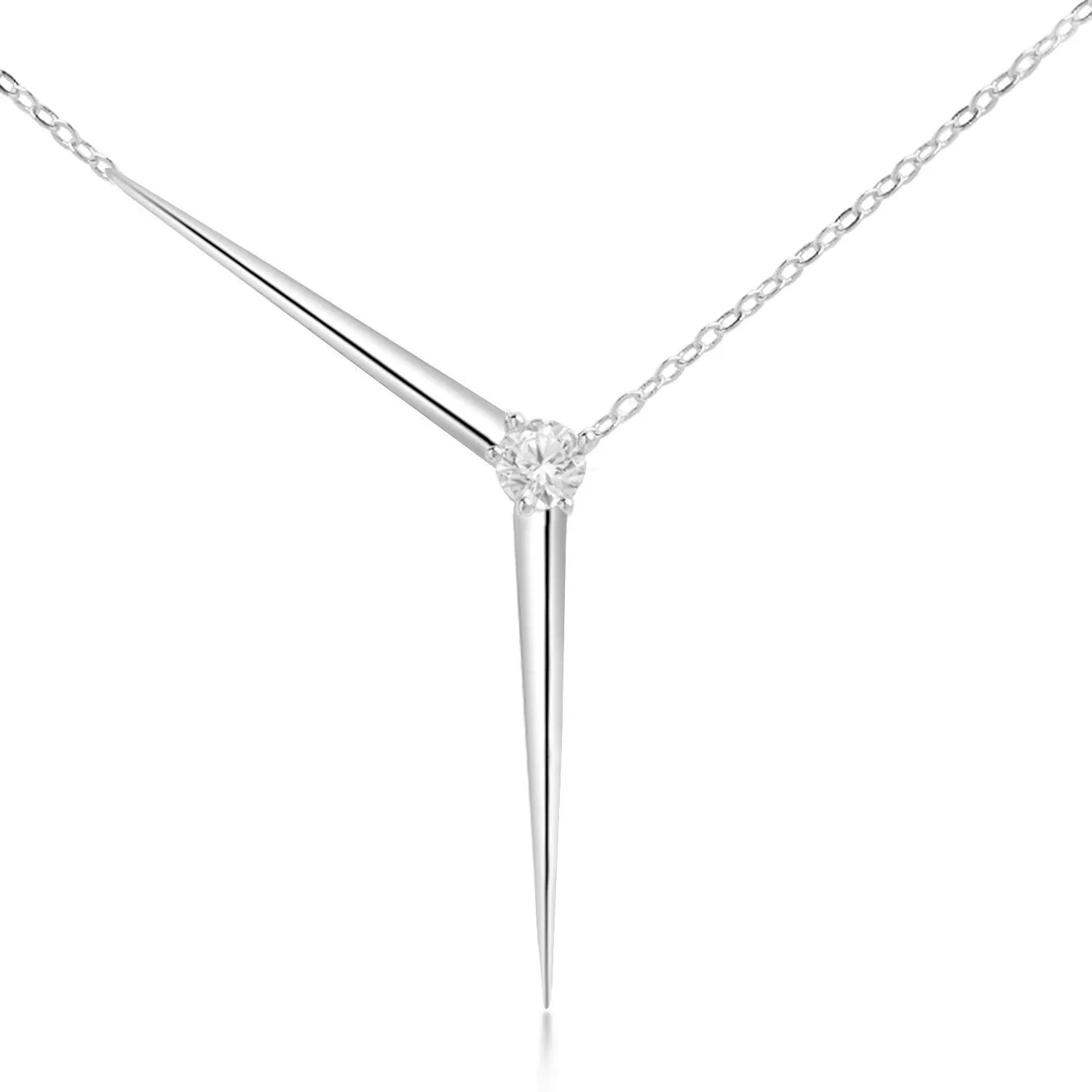 Brass 18k Rose Gold Minimalist Y Necklace For Women