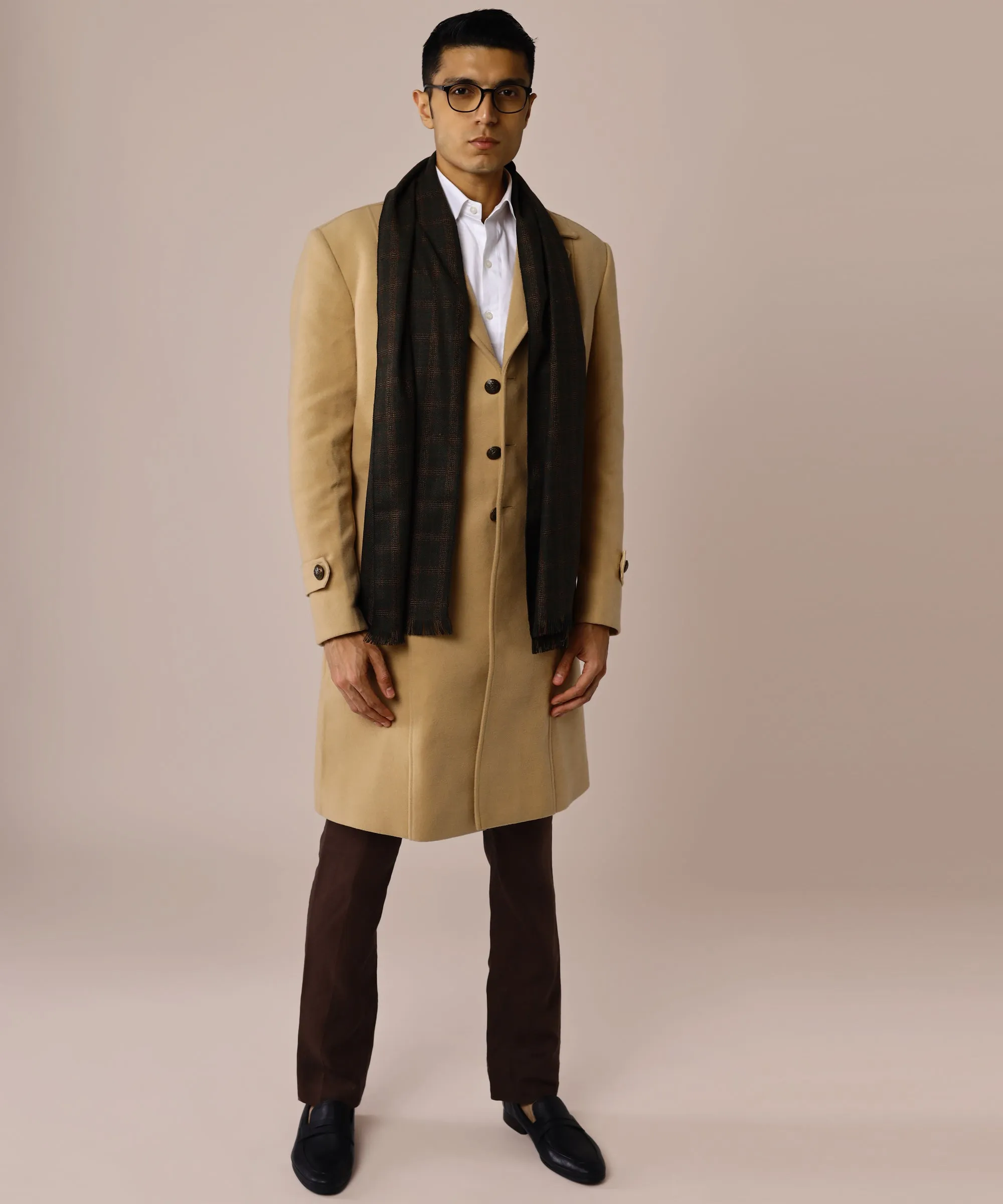 Camel Balmacaan Coat