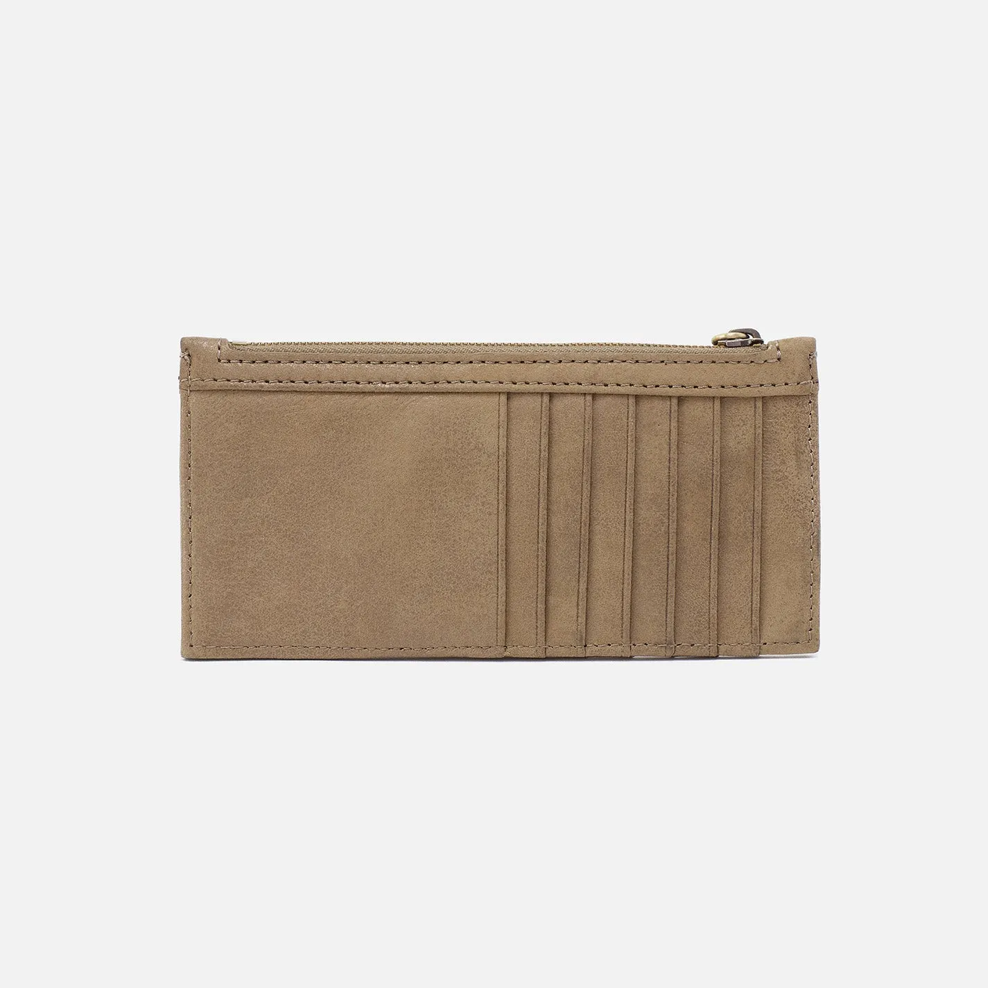 Carte Card Case In Metallic Leather - Burnished Sage