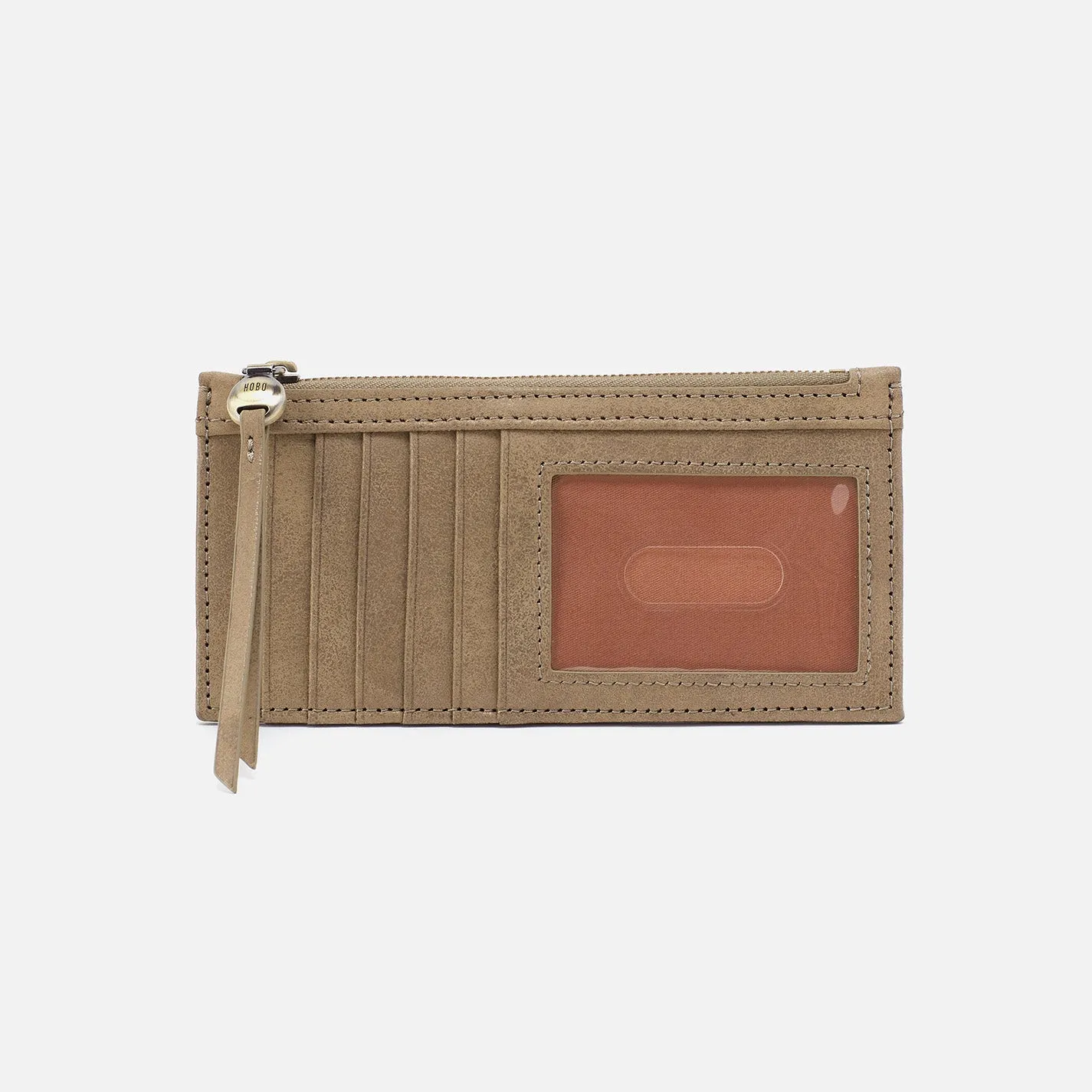 Carte Card Case In Metallic Leather - Burnished Sage