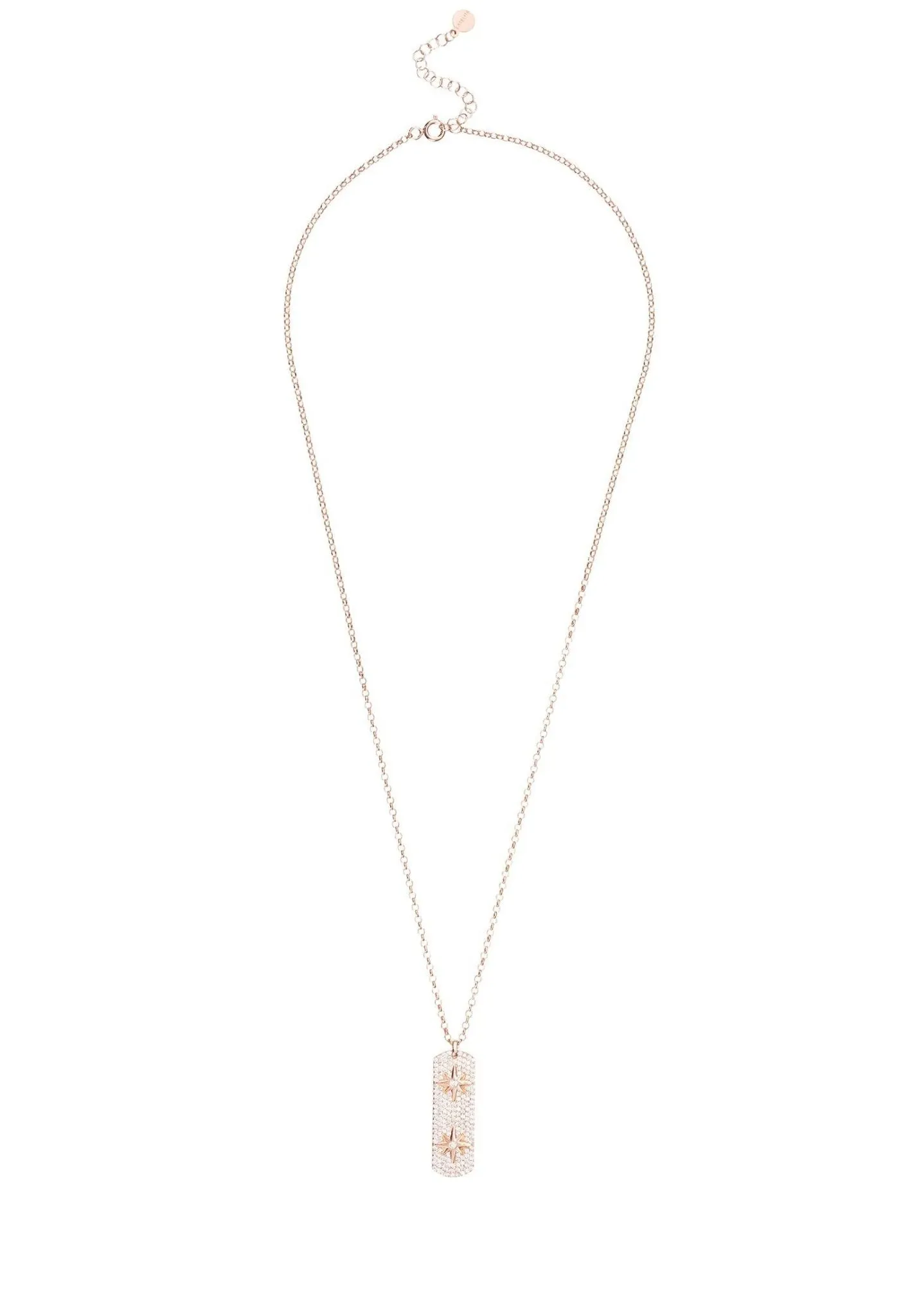 Cartouche Starburst Necklace Rosegold