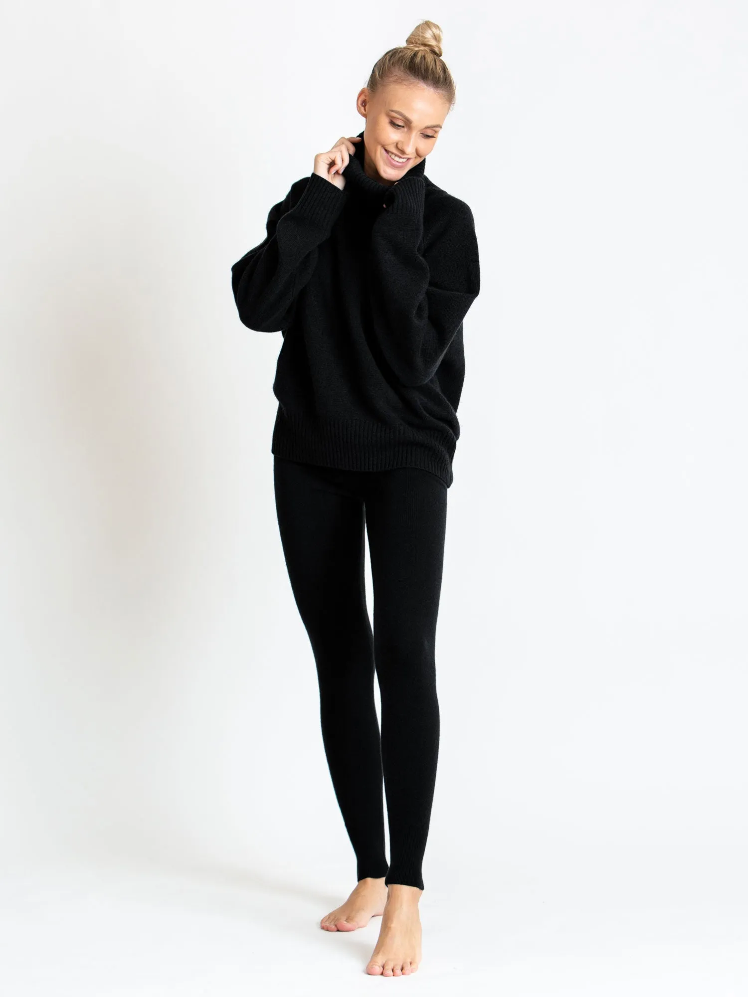 Cashmere pants "Tights" - black