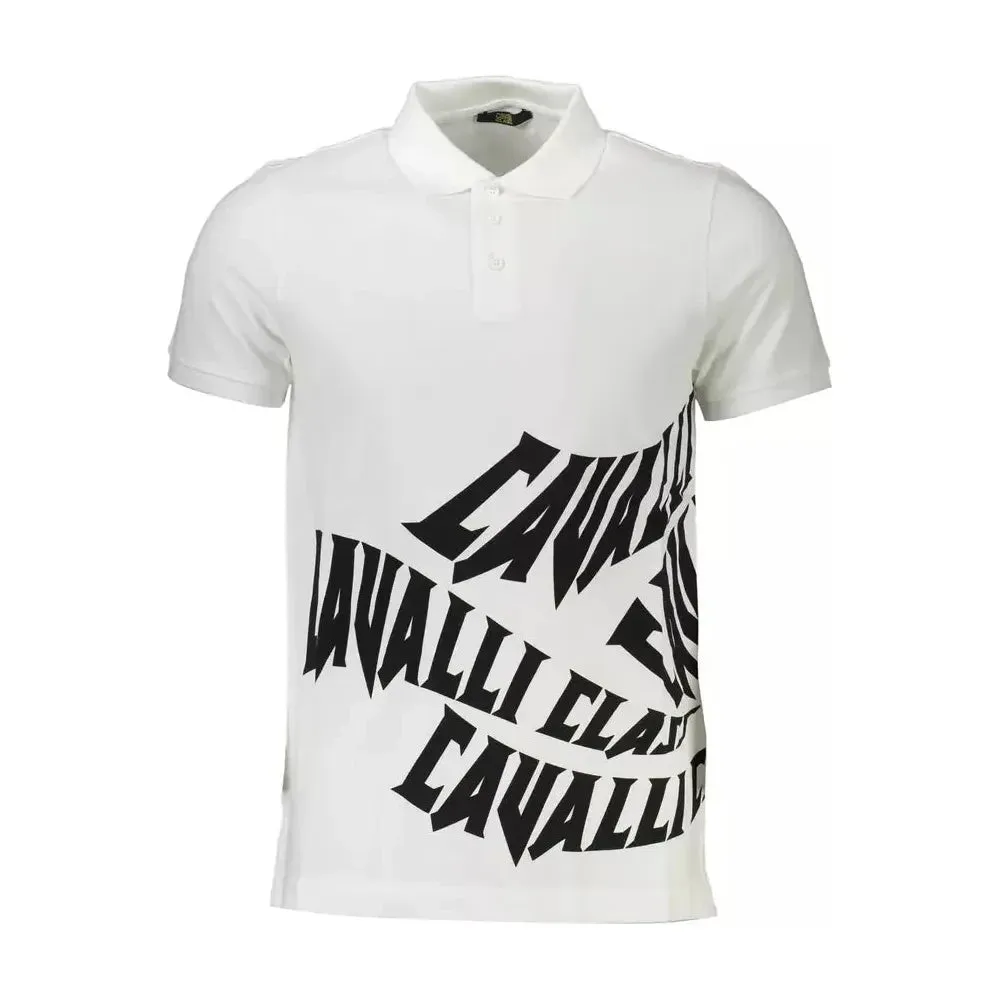 Cavalli Class White Cotton Men Polo