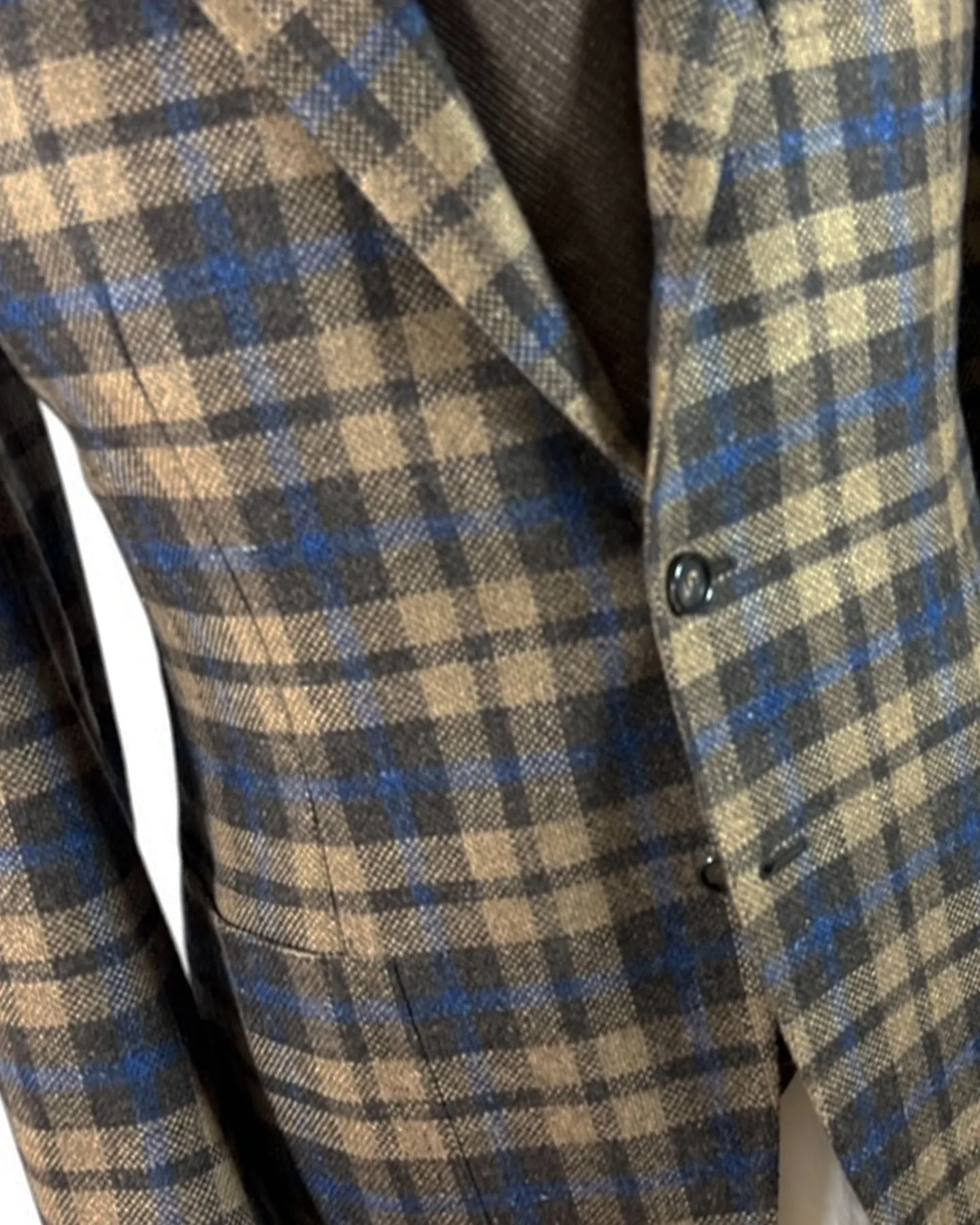 Cesare Attolini Cashmere Sport Coat Brown Plaid Check Blazer EU 48/ US 38