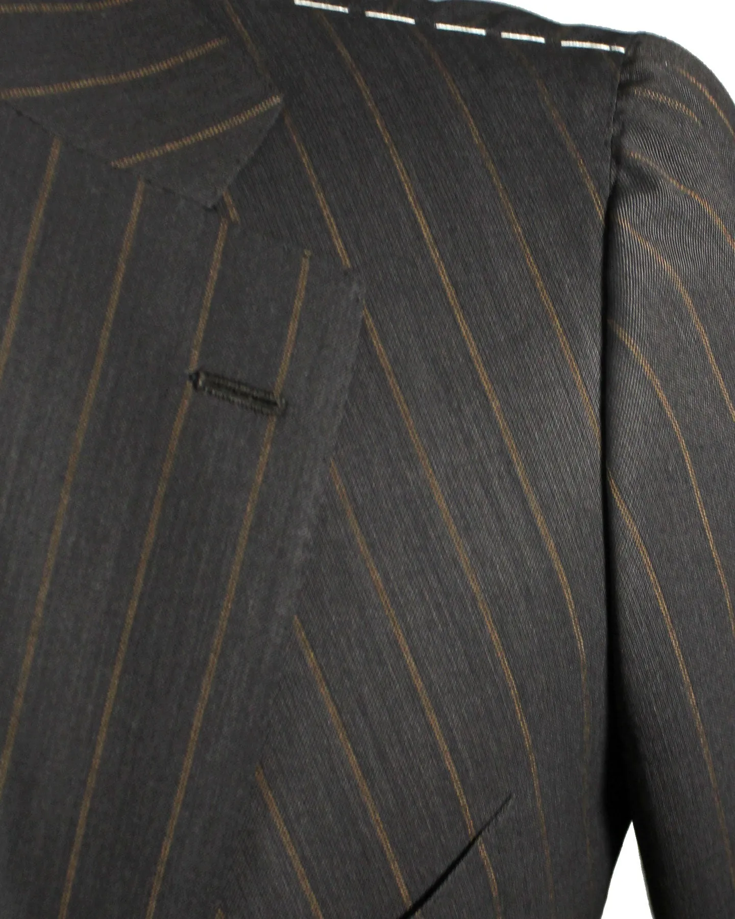 Cesare Attolini Suit Black Brown Stripes EU 46/ US 36