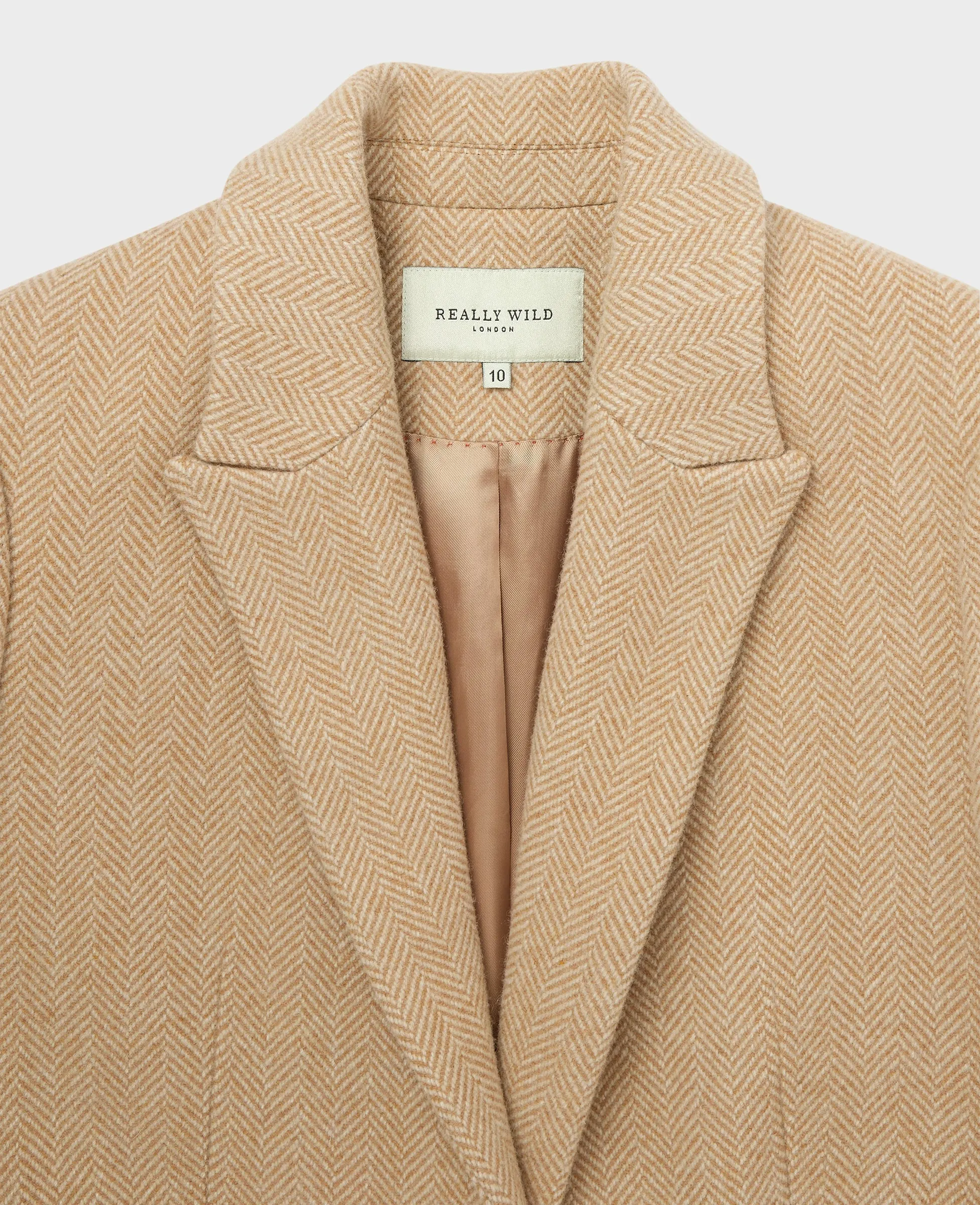 Charlotte Herringbone Single Breasted Coat