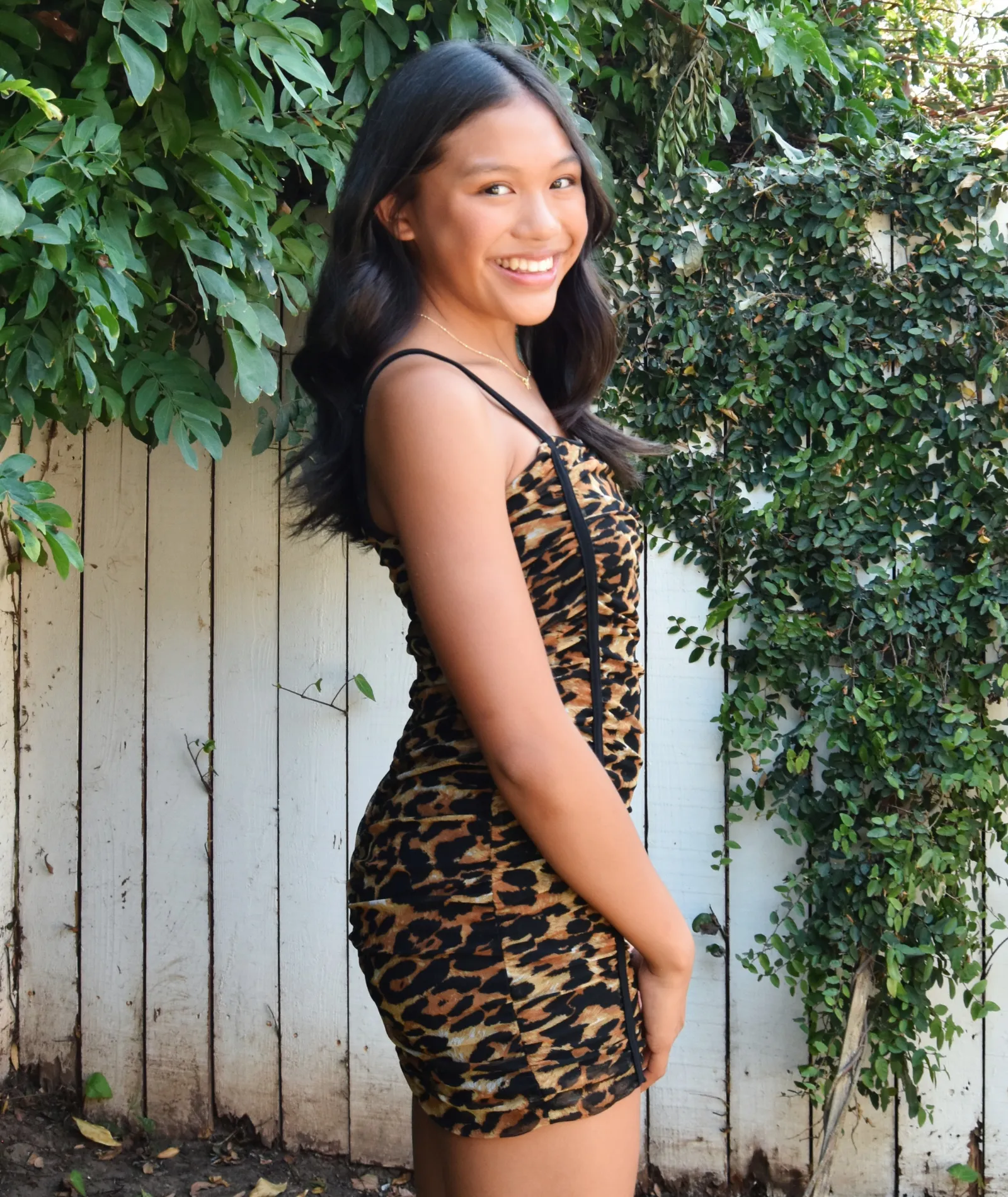 Cheryl Creations Juniors Ava Brown Leopard Dress