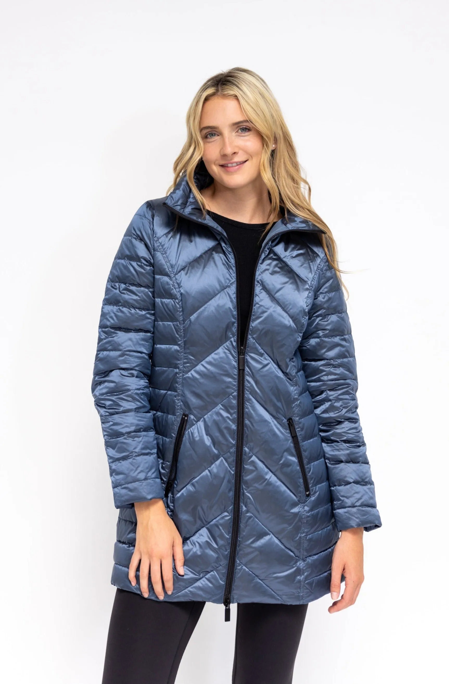 Chevron Quilted Coat