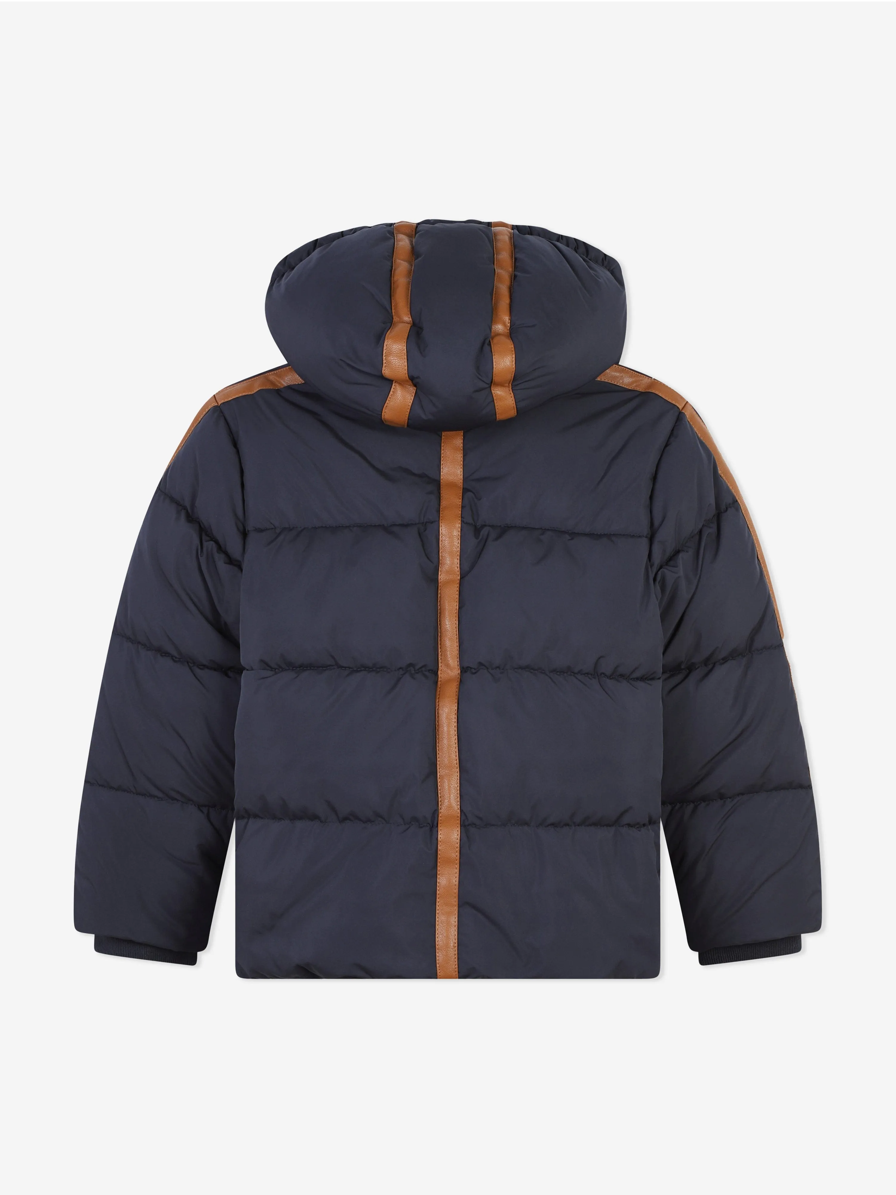 Chloé Girls Down Padded Puffer Jacket in Navy