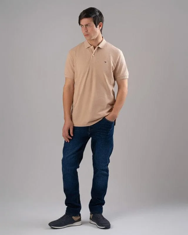 CLASSIC FIT PIQUE POLO SHIRT - CAFÉ