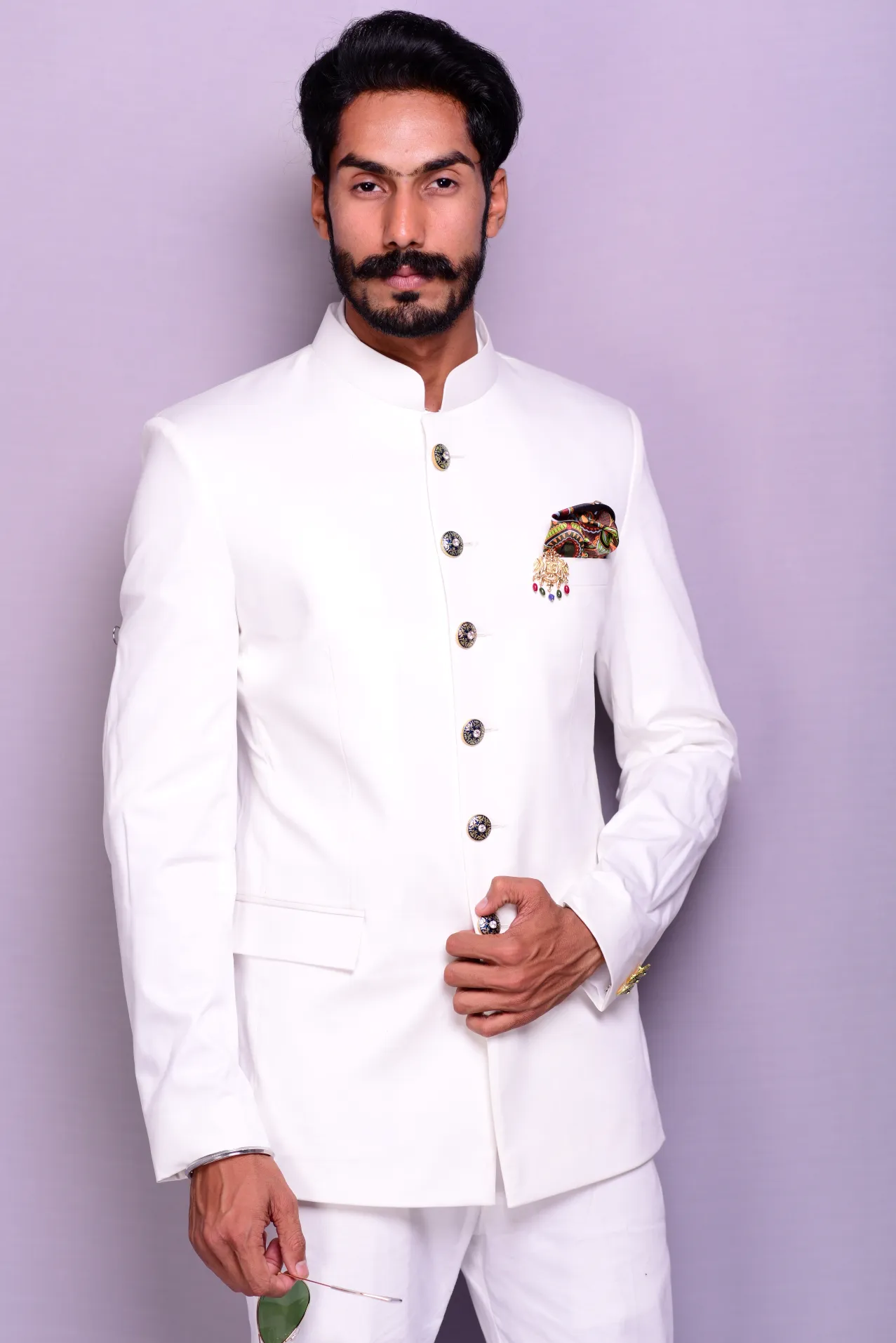 Classic White Jodhpuri Bandhgala Suit for Men |Terry Rayon|  Best Buy for Formal Events Parties Weddings | Elite Elegant Dignified Appearance