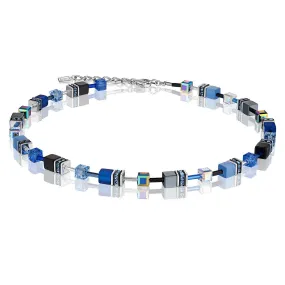 Coeur De Lion Cobalt Blue Grey Swarovski® Crystals GeoCUBE® Necklace