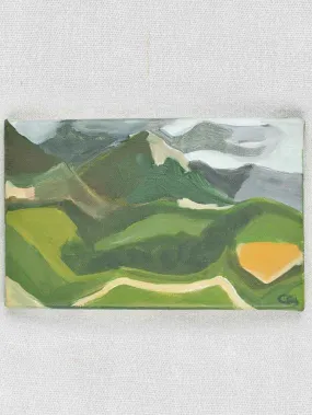 Contemporary Miniature landscape w/ Mont Ventoux - Caroline Beauzon 5½" x 8¾"