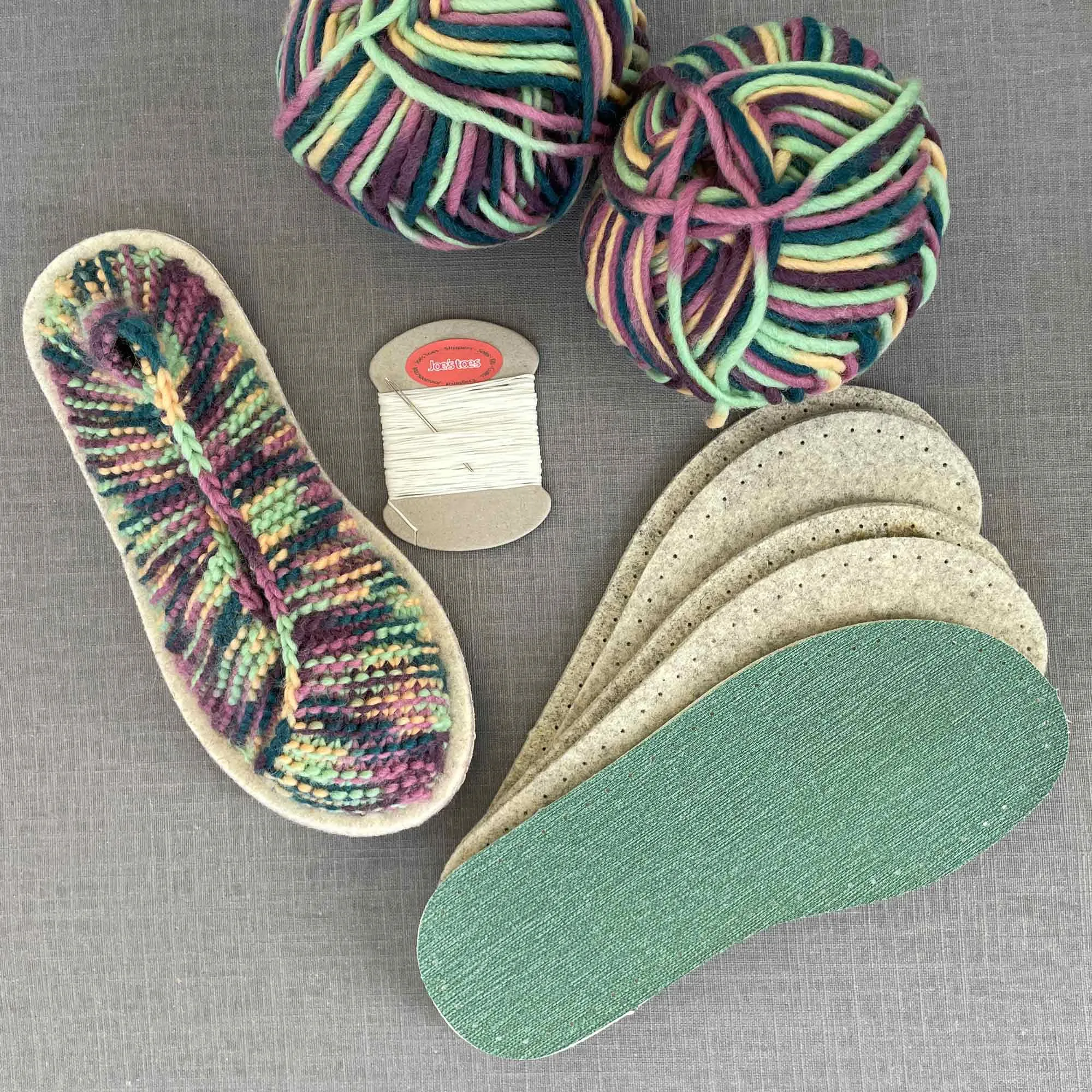 Crossover Knitted Slipper kit - Blossom or Fuchsia Mix