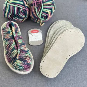 Crossover Knitted Slipper kit - Blossom or Fuchsia Mix