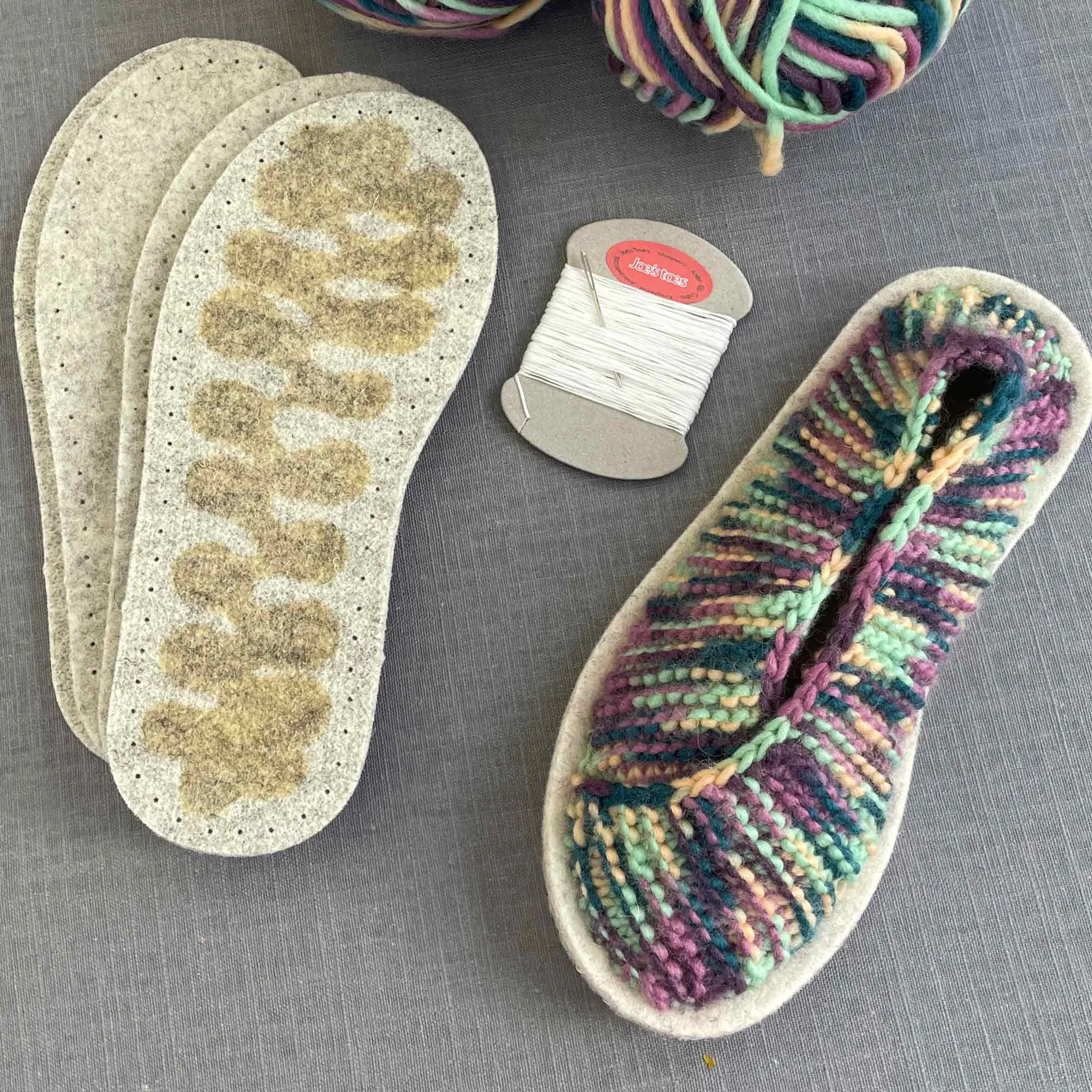 Crossover Knitted Slipper kit - Blossom or Fuchsia Mix